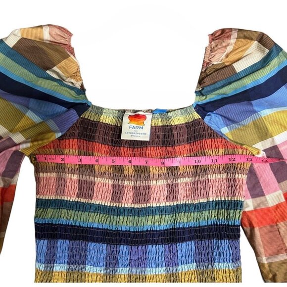 Farm Rio for Anthropologie Multicolor Cropped Blouse Multicolor, Sz Small, Boho - Picture 4 of 5